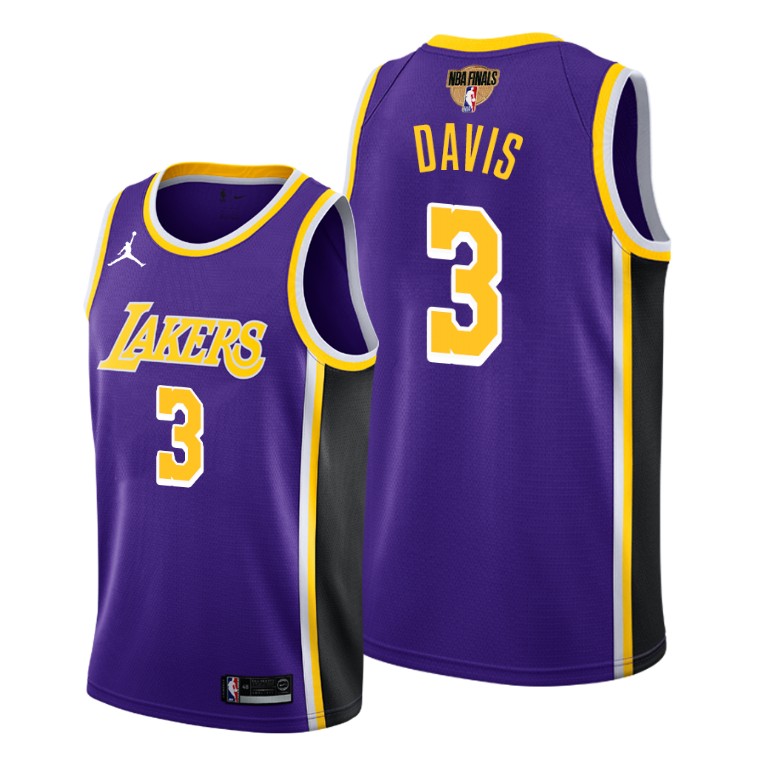 Men's Los Angeles Lakers Purple #3 Anthony Davis 2020 Finals Bound Statement Edition Stitched Jersey